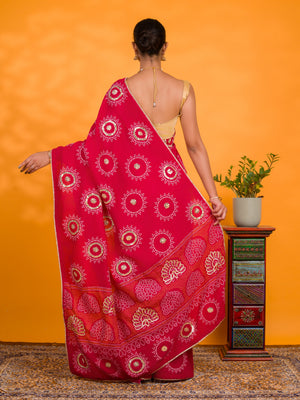 By Gaji Bandhani Saree With Wedding Wear
