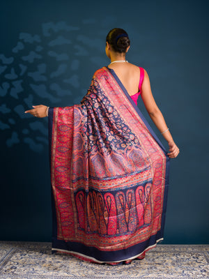 By Pashmina Saree with Digital Print Work