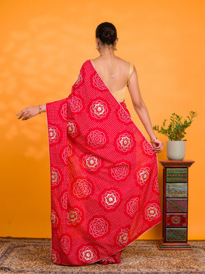 By Bandhani Saree With Casual Wear