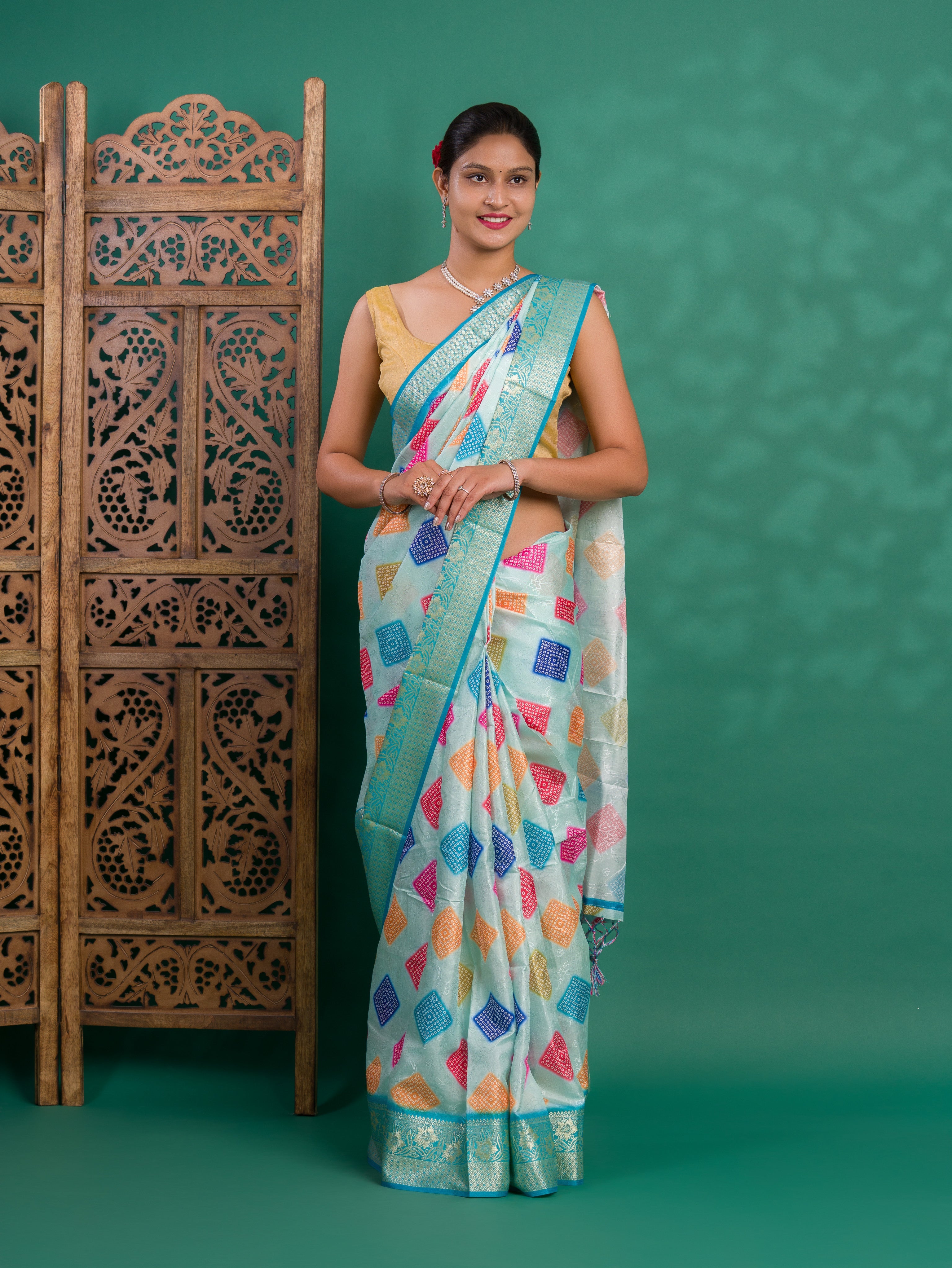 Tanmira New Dola Silk Bollywood Style With Zari border Saree GAN