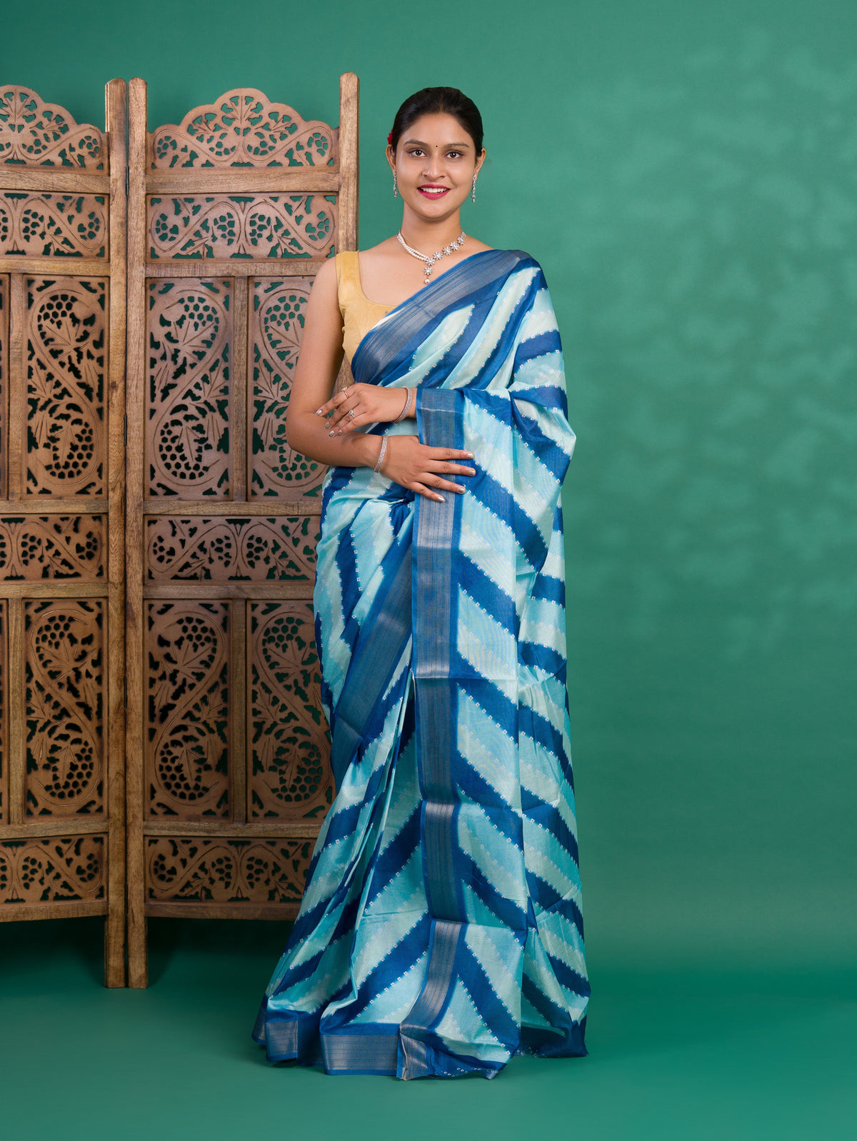 Tanmira New Beautiful Cotton silk Printed Style With Zari Border Saree GAN
