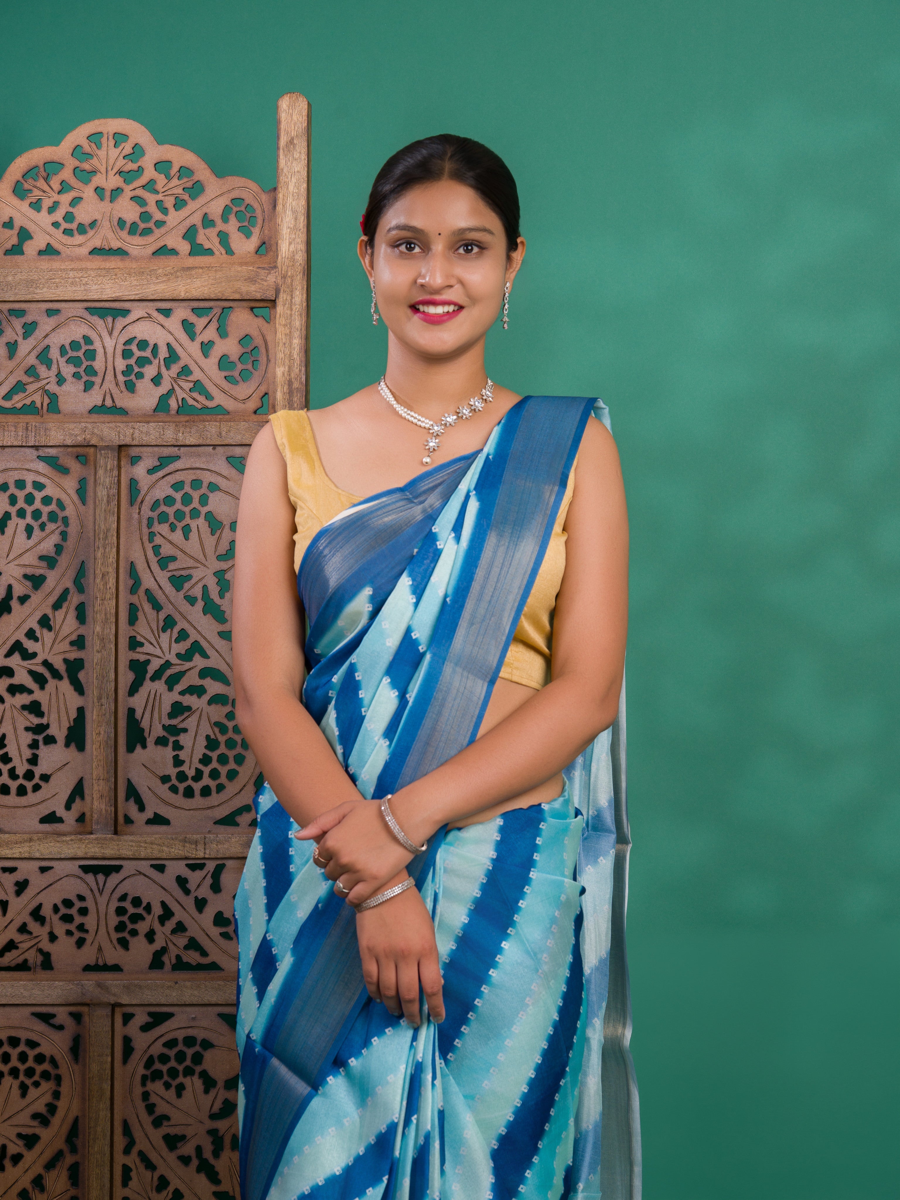 Tanmira New Beautiful Cotton silk Printed Style With Zari Border Saree GAN