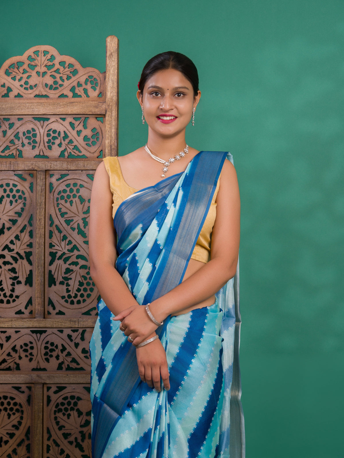 Tanmira New Beautiful Cotton silk Printed Style With Zari Border Saree GAN
