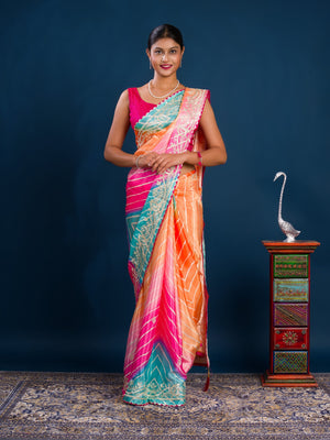 A colorful saree in leheriya style