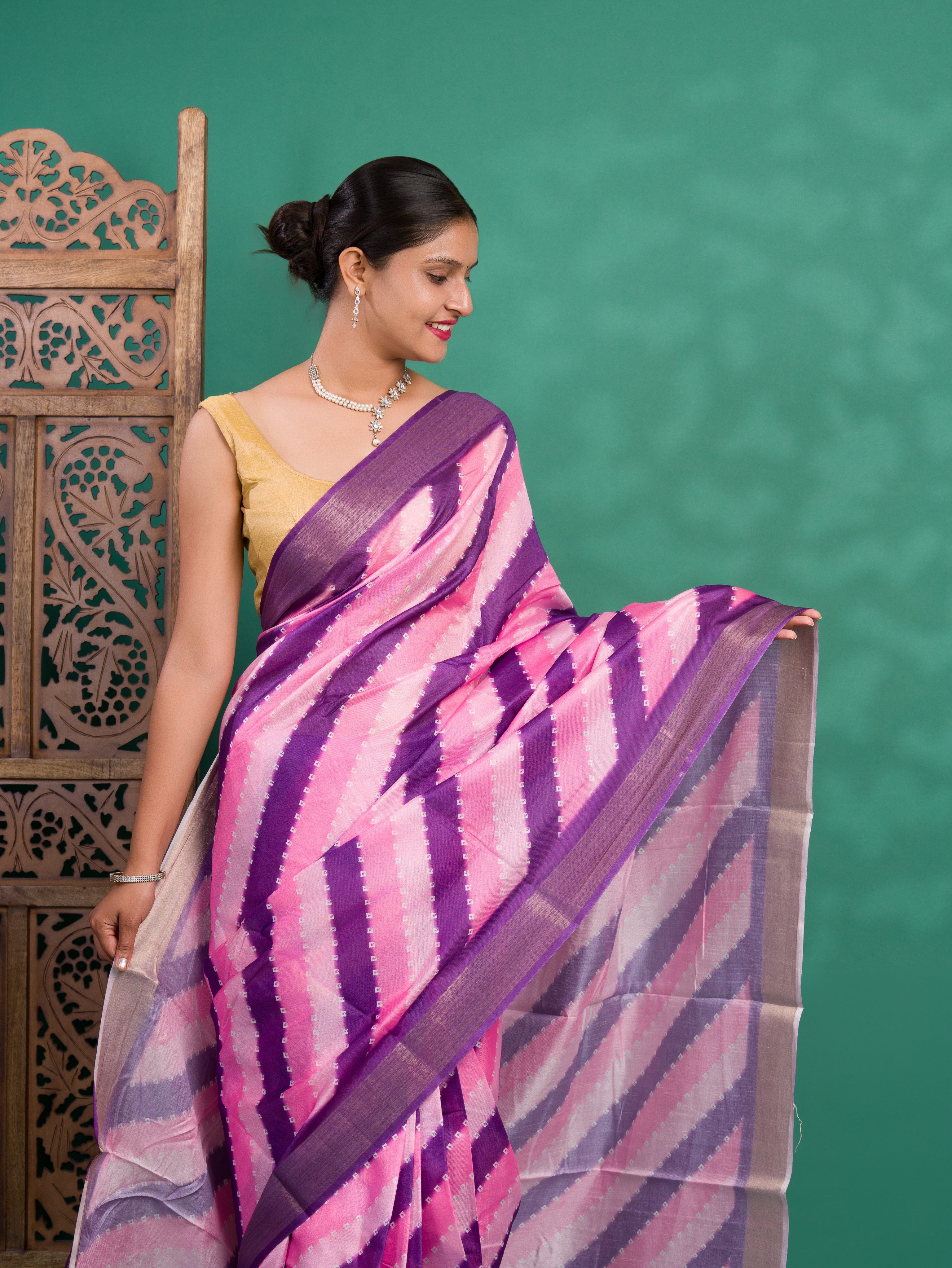 Tanmira New Latest Cotton silk Printed Style With Zari Border Saree GAN