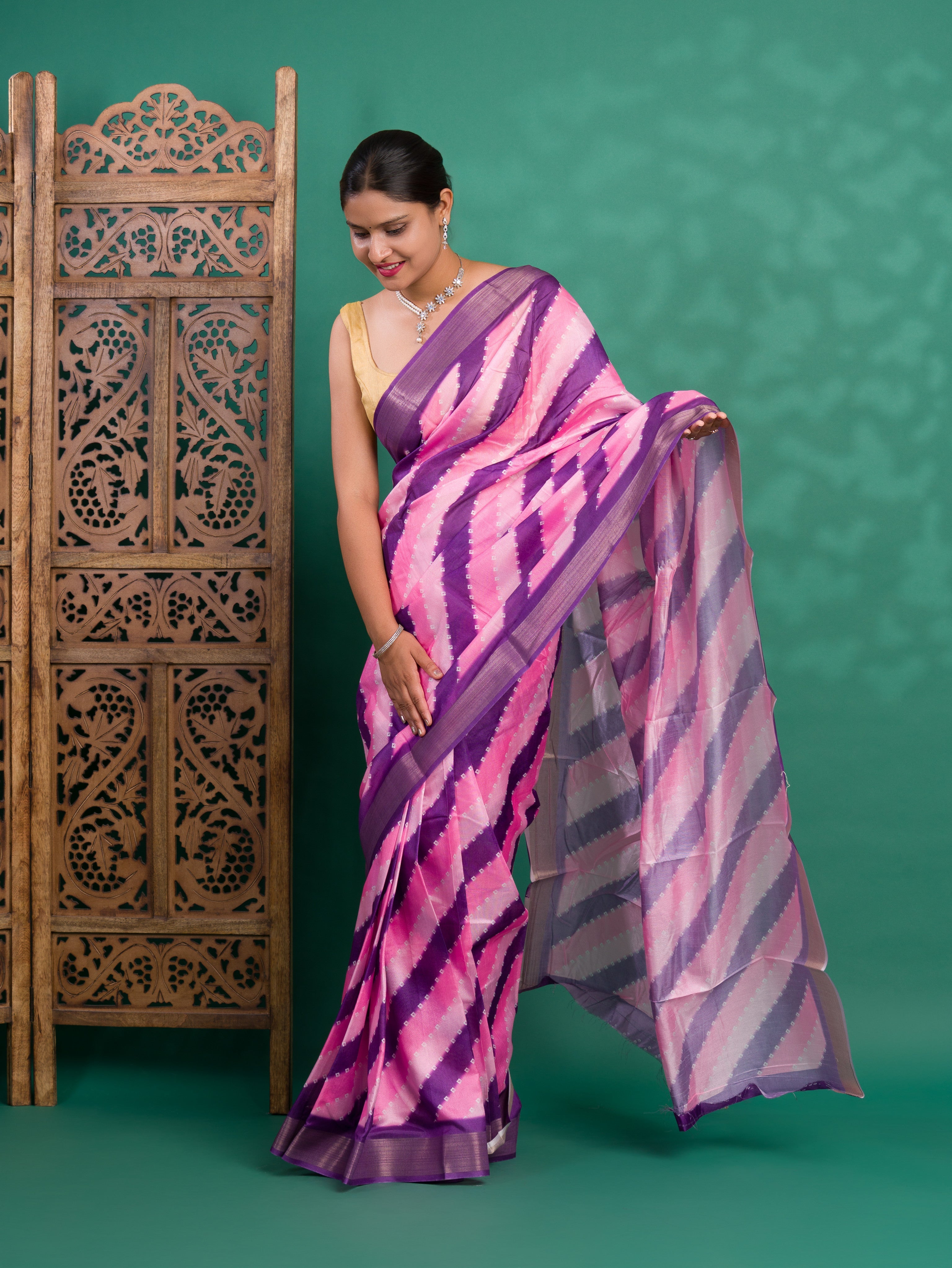 Tanmira New Latest Cotton silk Printed Style With Zari Border Saree GAN