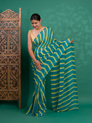 Leheriya Style Saree With Casual Wear