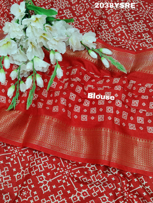 Cotton silk Ajrakh style Saree under 1000