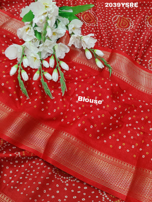 Cotton silk Ajrakh style Saree under 1000