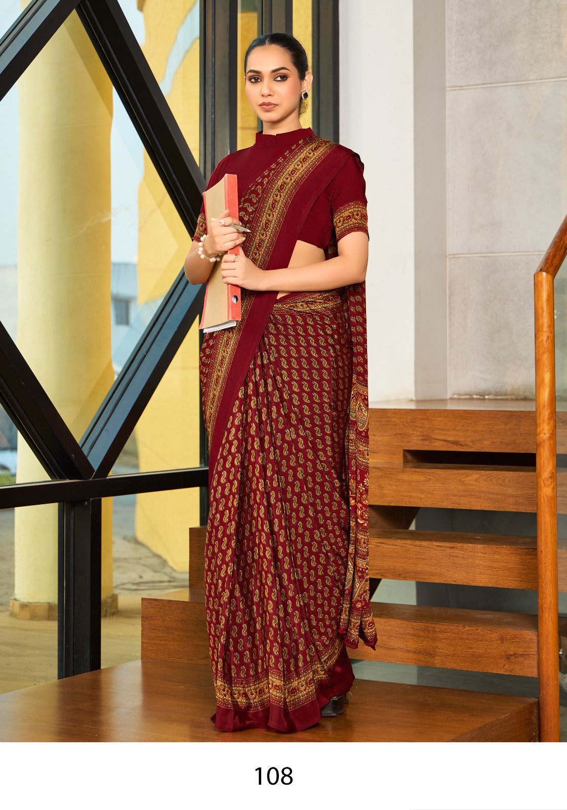 Tanmira Latest Crepe Silk Fabric Uniform Official Wear saree STR