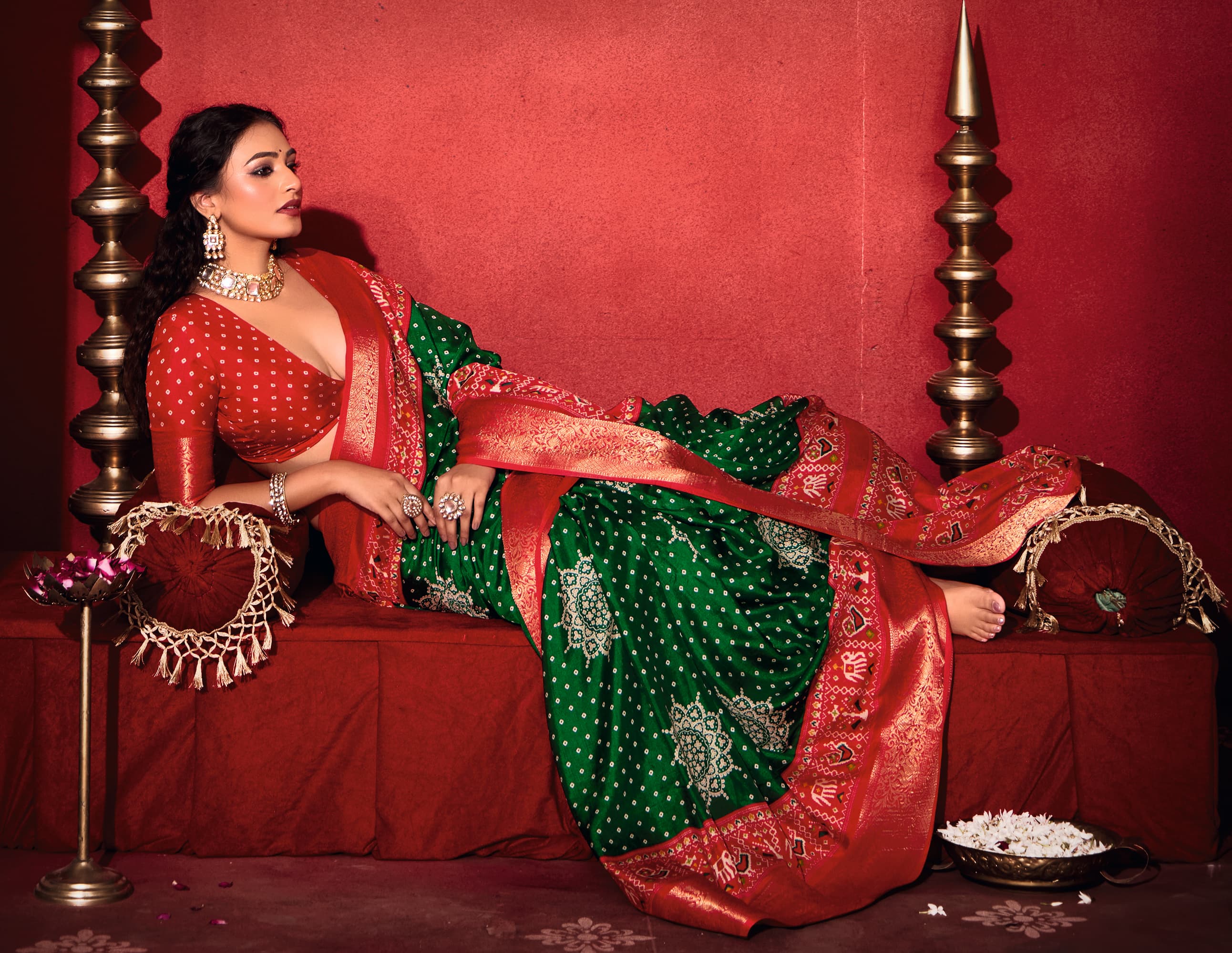 Tanmira New Latest Pashmina Silk Bandhani Potol Print Saree STR