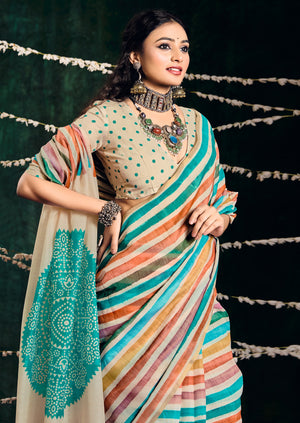 Cotton Silk Printed Bollywood Style Saree