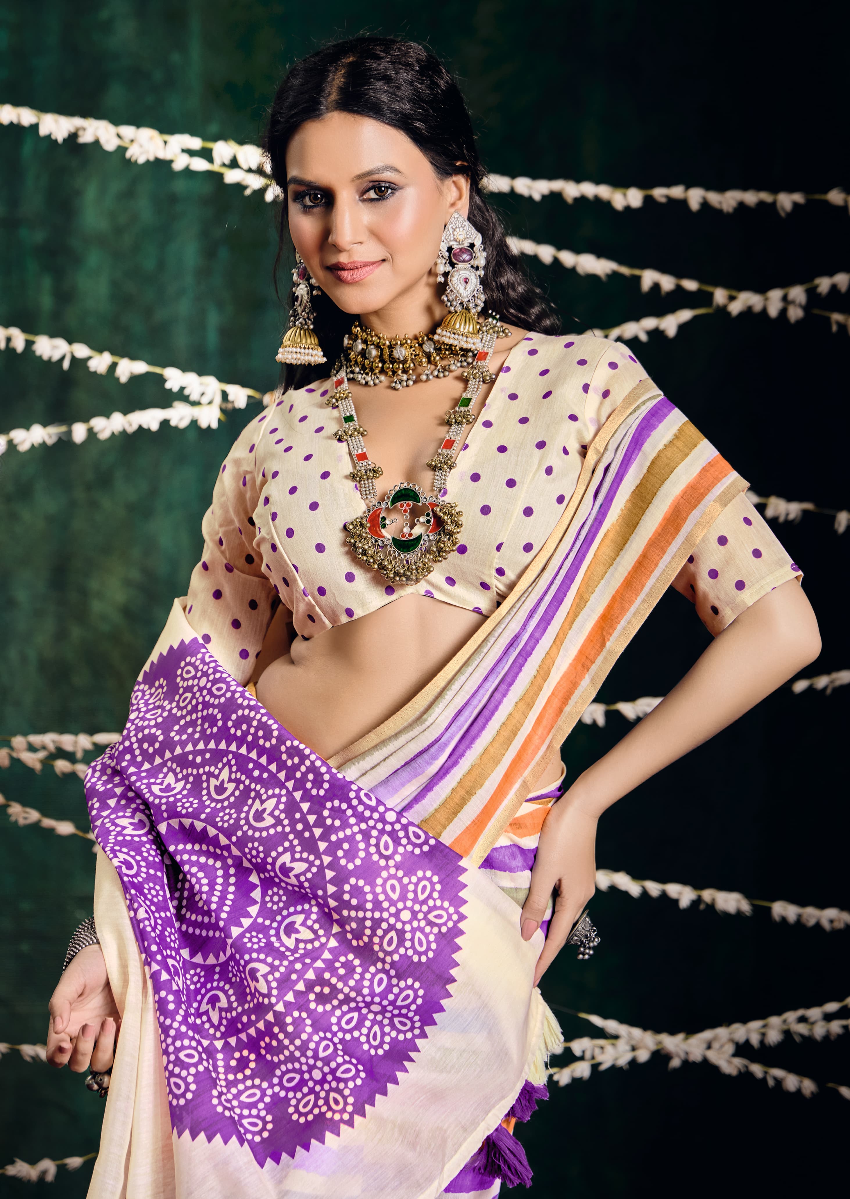 Tanmira New Beautiful Cotton Silk Printed Bollywood Style Saree STR