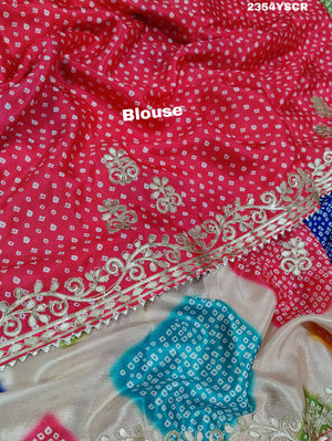 By Bandhani Saree with Gotapatti Work