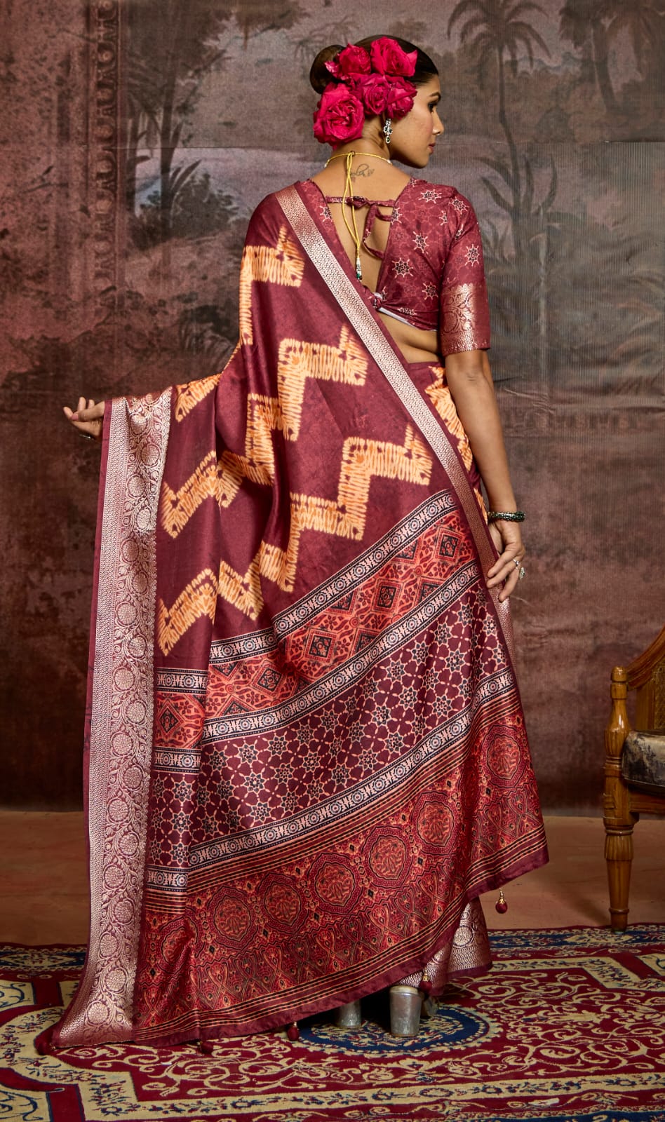 Tanmira New Latest Munga Silk Printed Style With Zari Weaving Border Work Saree STR