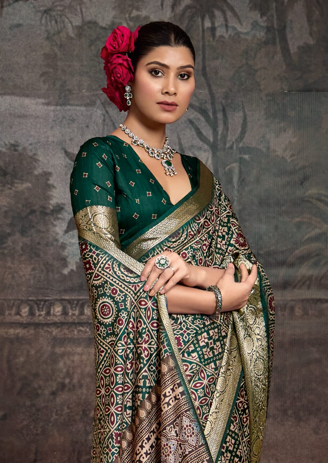 Tanmira Latest New Munga Silk Printed Style With Zari Weaving Border Work Saree STR