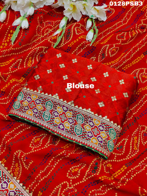 By New Bandhani Saree in Soft Georgette With Festive Wear