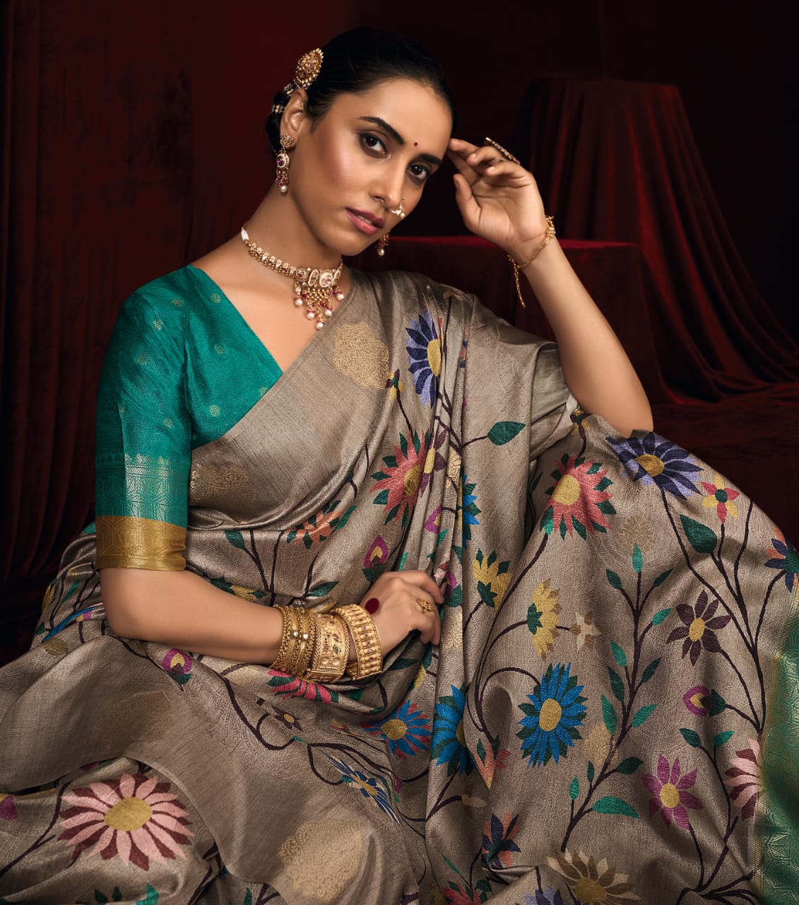Tanmira Beautiful New Cotton Silk Printed Style With Zari border Saree STR
