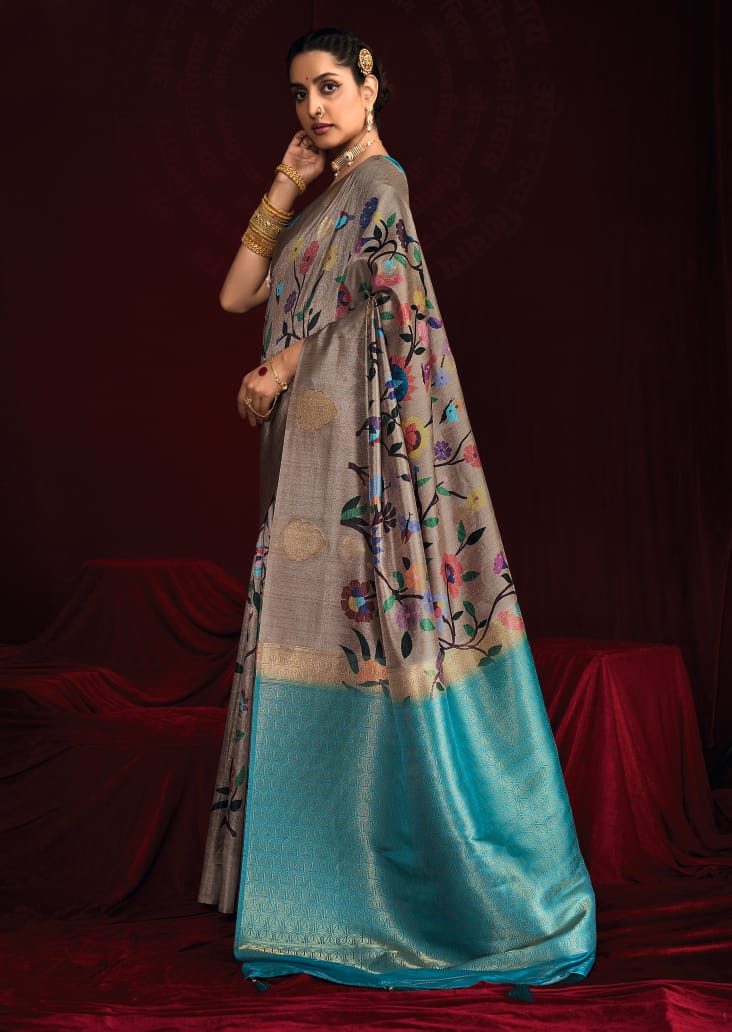 Tanmira Latest New Cotton Silk Printed Style With Zari border Saree STR