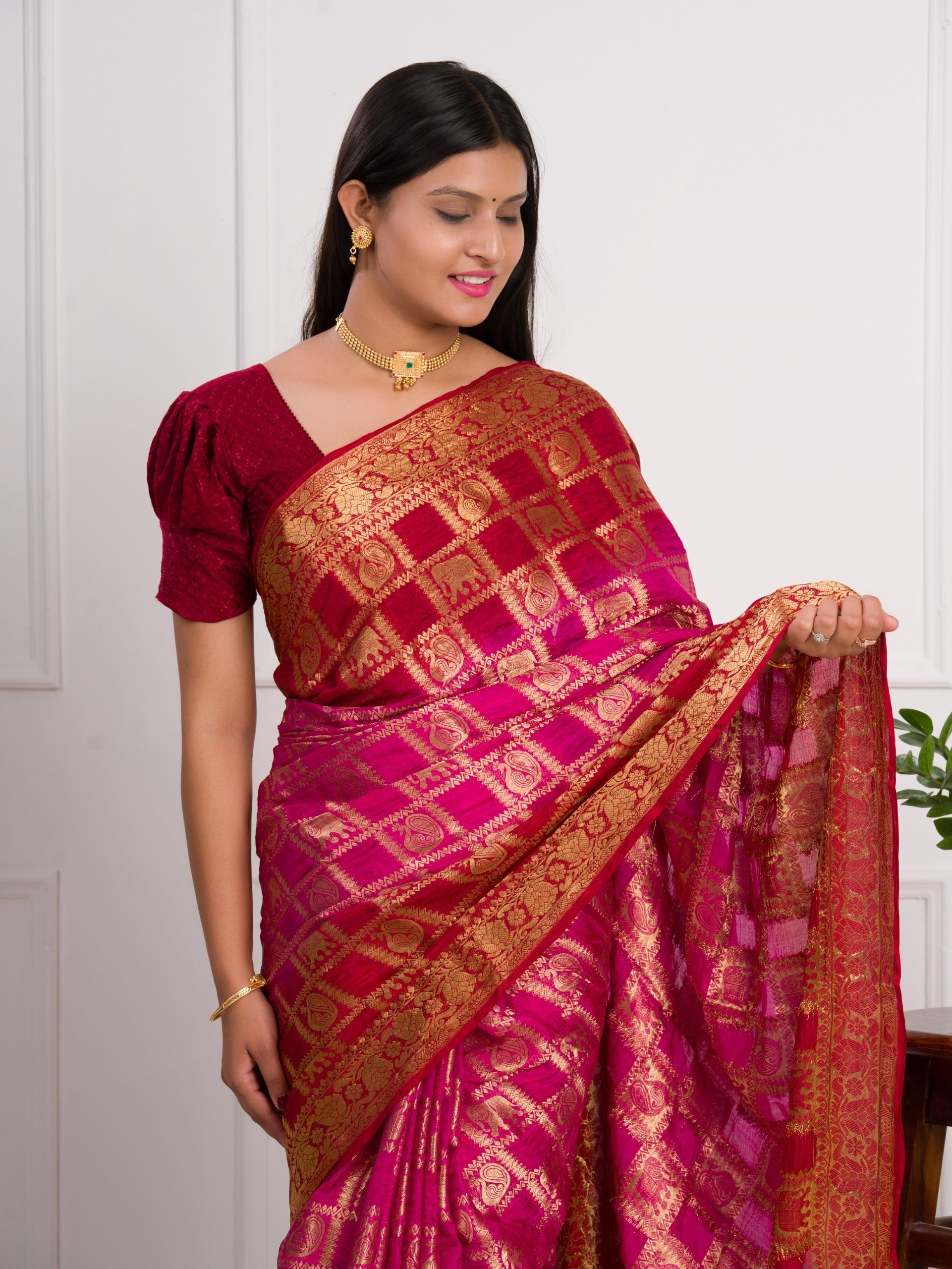 Tanmira New Art silk Banarasi Style With Zari weaving Work Saree Tanmira