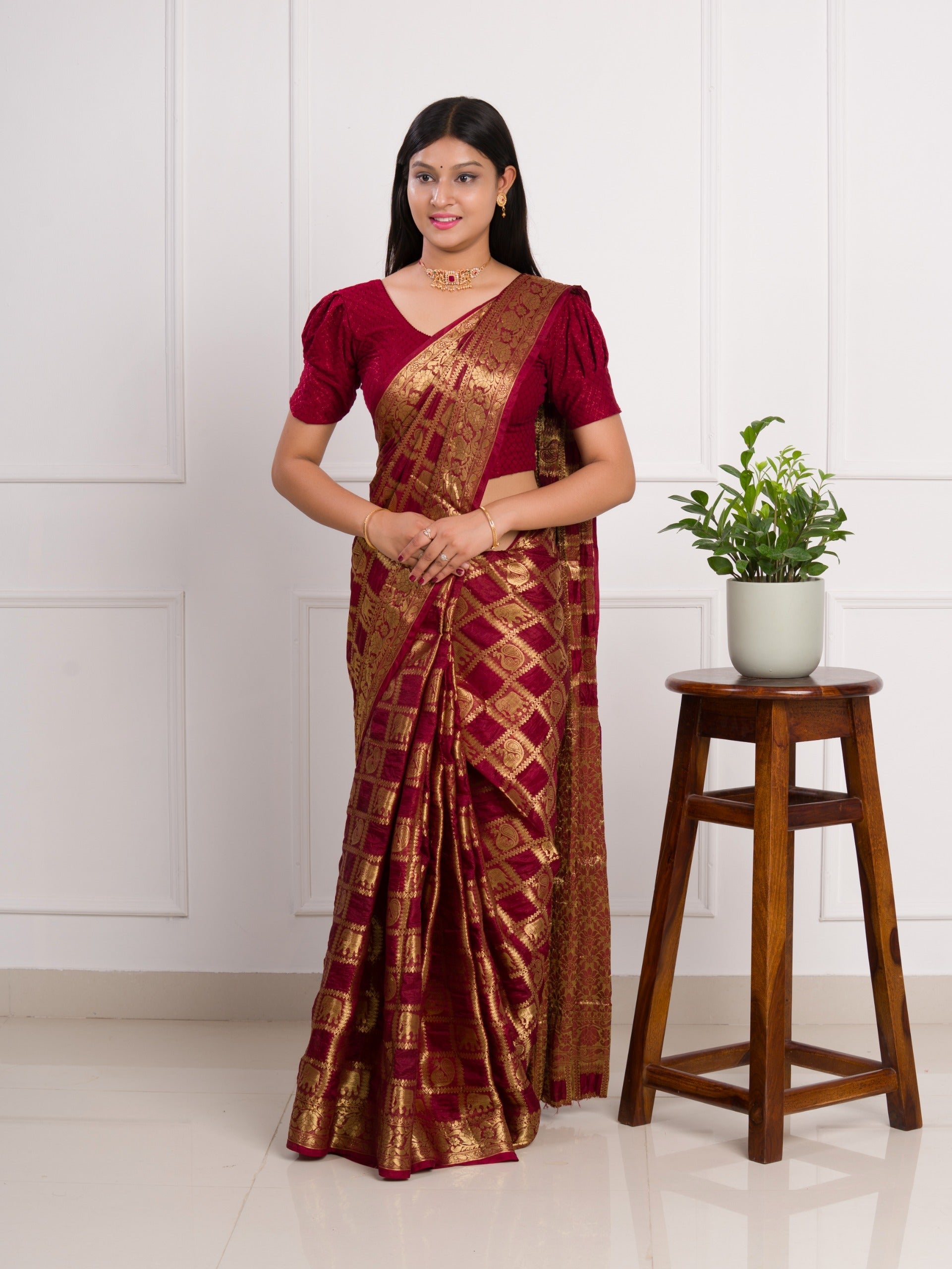 By Banarasi Saree With Festivel Wear