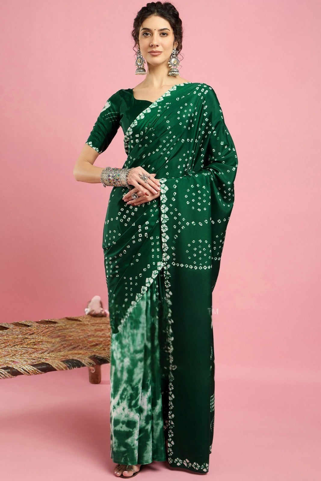 By Bandhani Saree With Causel wear