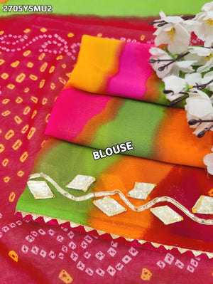 By New Leheriya Style With Gotapatti Work Saree
