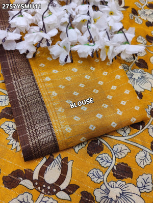 By Printed Style With Zari border Saree