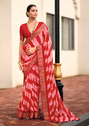 By Leheriya Saree With Casual wear