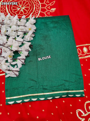 By Bandhani Saree With Traditional Wear