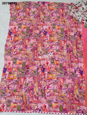 Buy Premium Saree in Kalamkari Style with Gota Detailing Tanmira