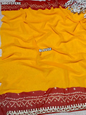 Buy Bandhani Saree with Gotapatti Work Tanmira Image 7