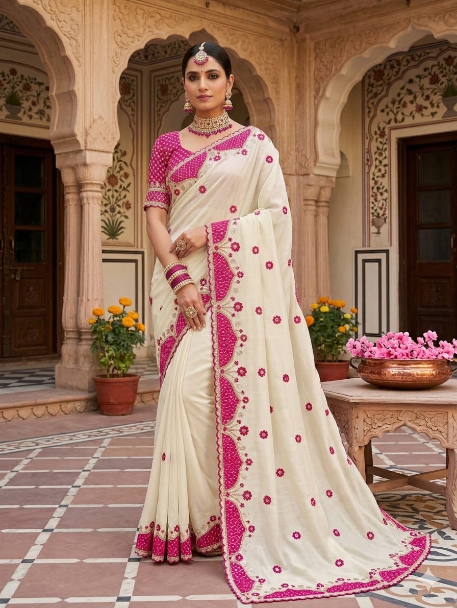 Tanmira Premium Designer Saree with Rich Tari Work and Ethnic Elegance SWA