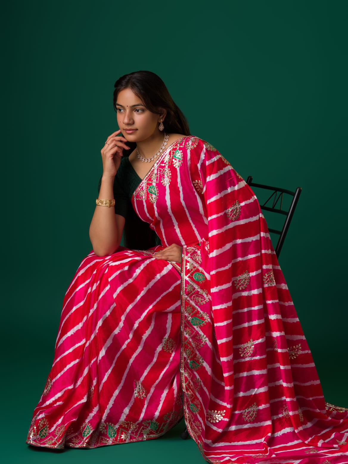 Tanmira Latest Jaipuri Traditional Chinon Fabric Leheriya Saree SWA