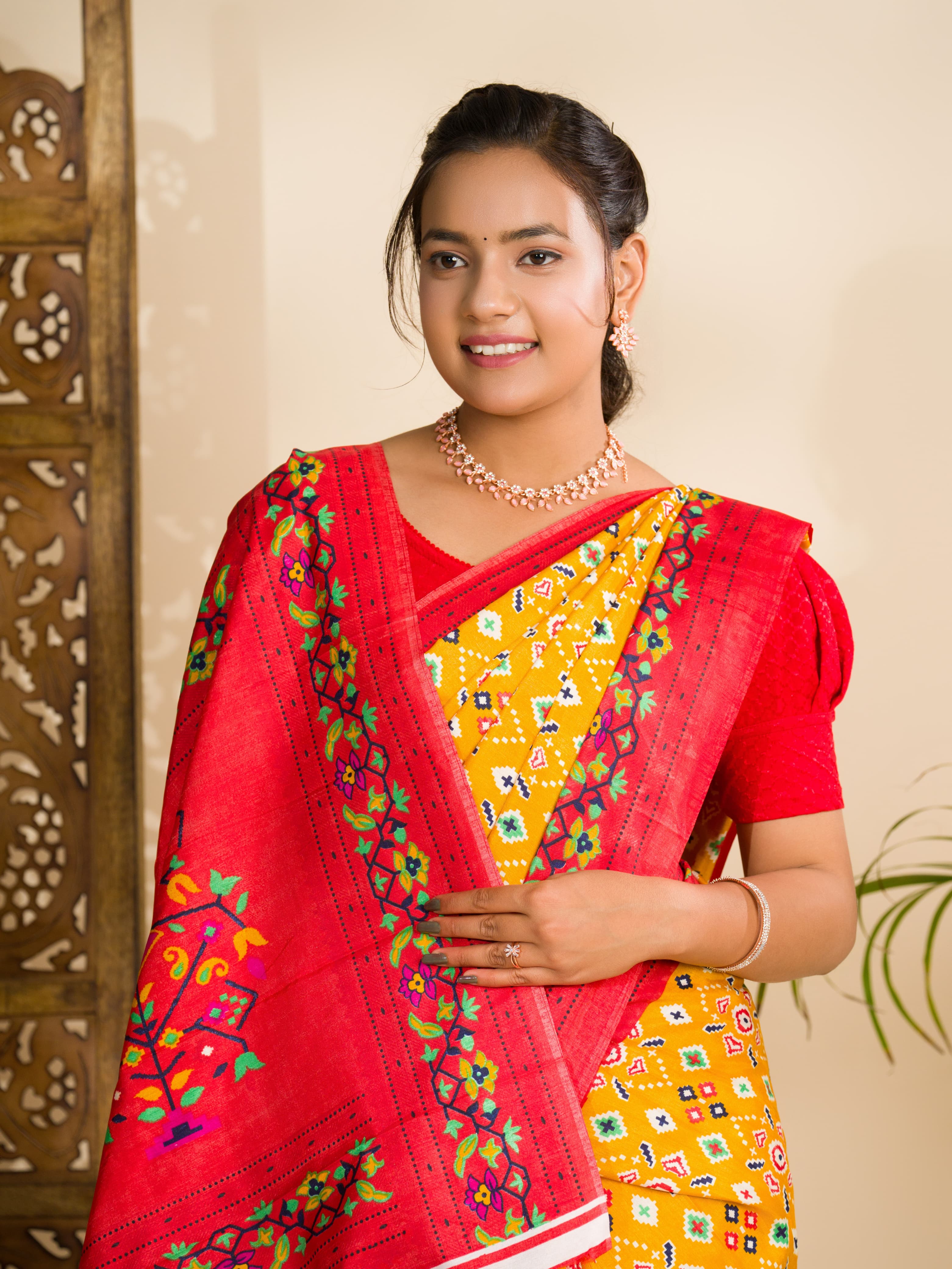 Tanmira New Arrival Pashmina Cotton silk Printed Saree SWA