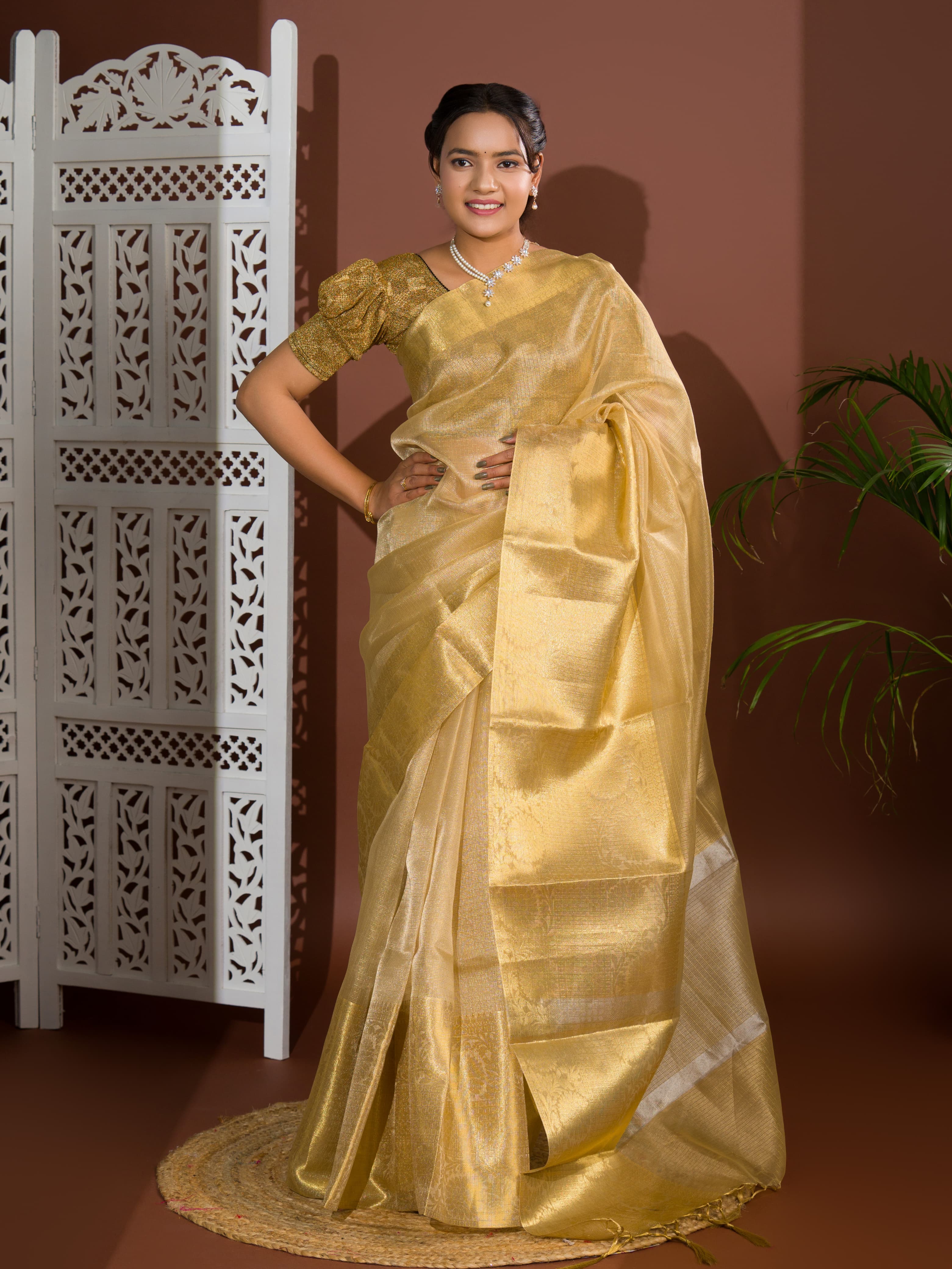 Tanmira Latest Pure Tissue Silk Banarasi Handloom Saree KB