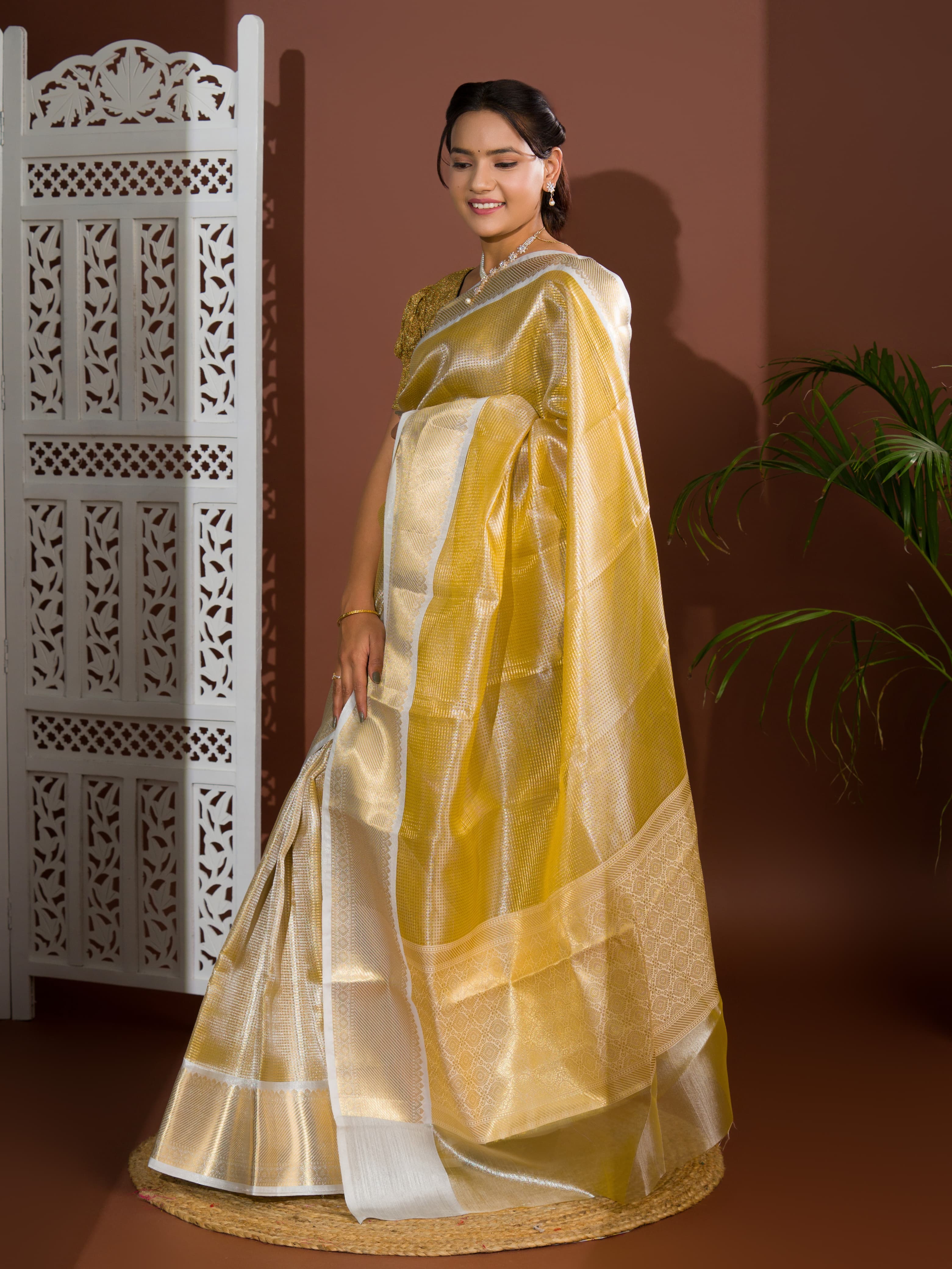 Tanmira New Tissue Silk Banarasi Zari Weaving Saree KB