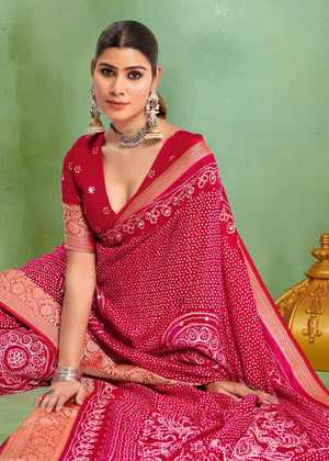 Pure Dola Silk saree in Bandhani style