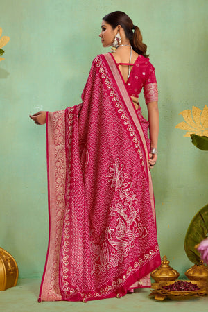Pure Dola Silk saree in Bandhani style