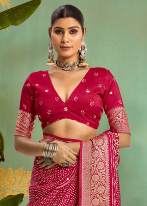 Pure Dola Silk saree in Bandhani style