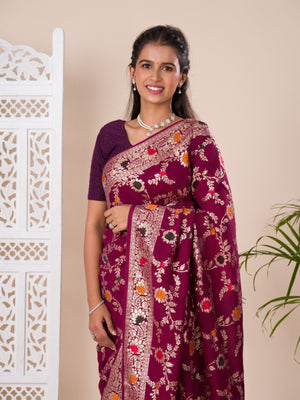 Banarasi Meenakari Dola Silk saree under 2000