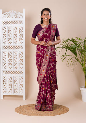 Banarasi Meenakari Dola Silk saree under 2000