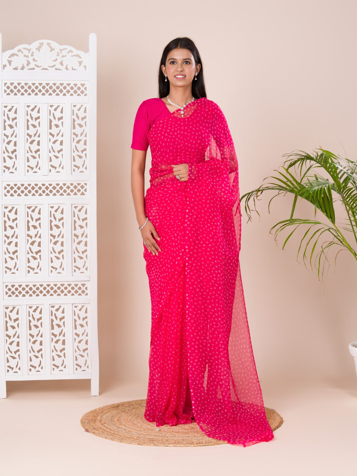 Tanmira New Chiffon Bandhani Light Weight Saree SUN