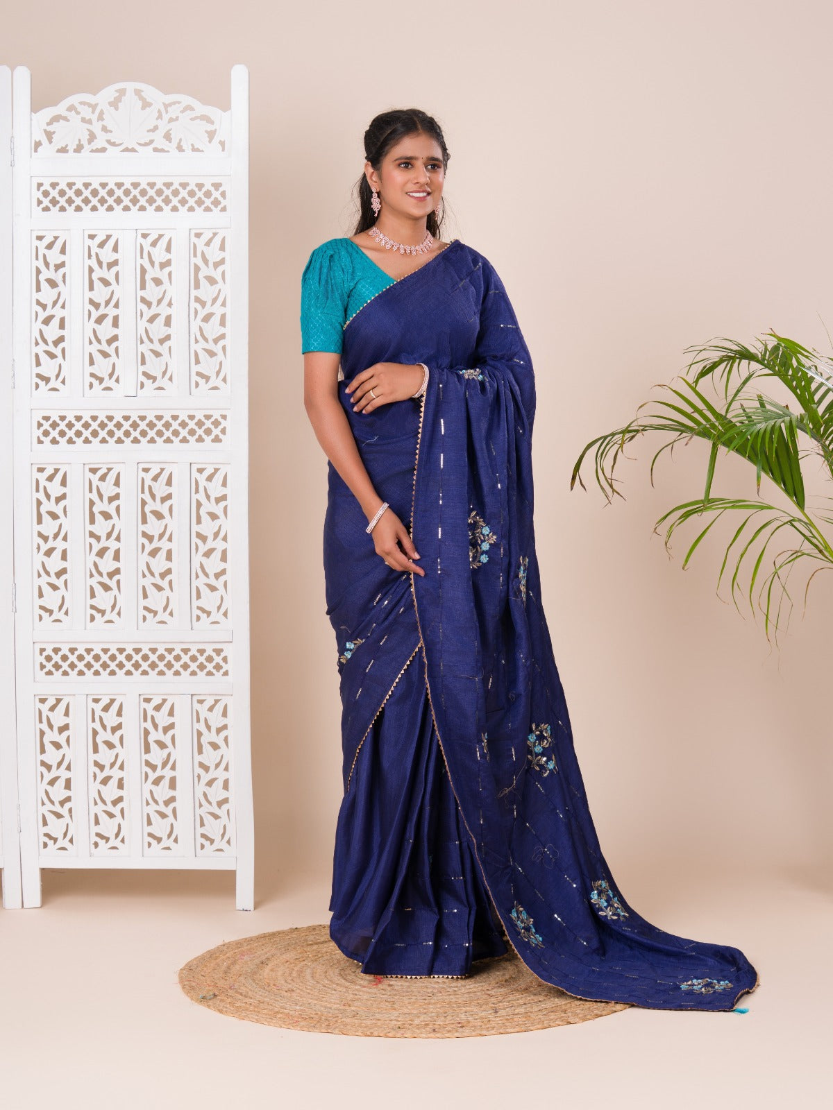 Tanmira New Designer Party Wear Saree ASH Blue