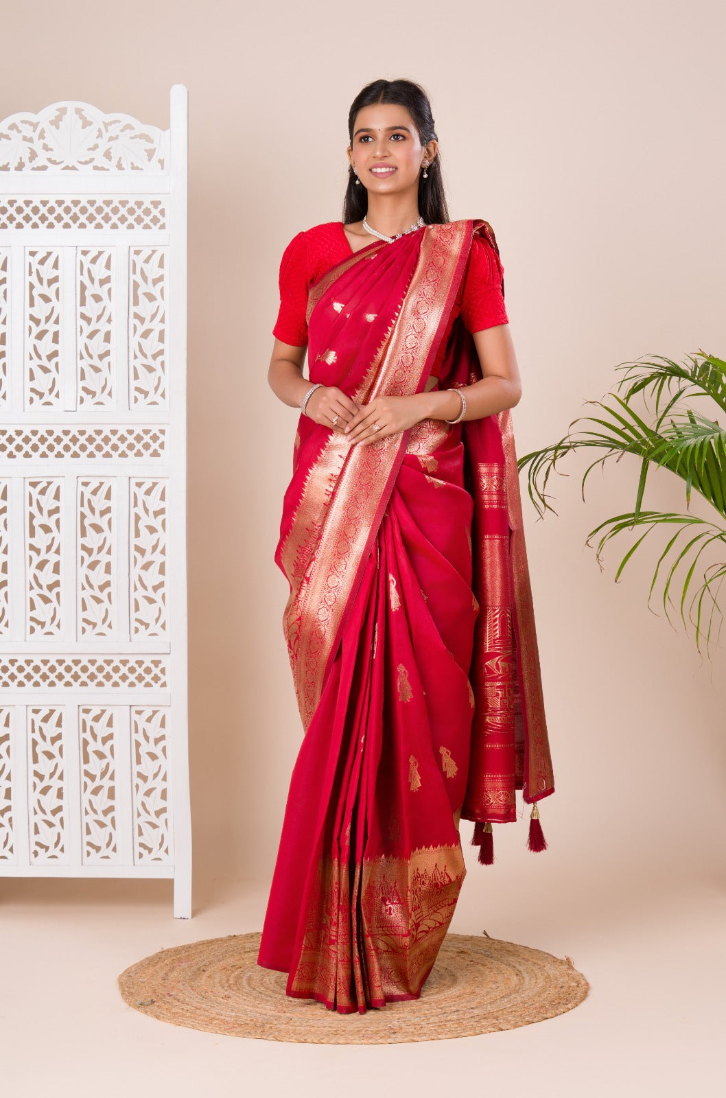 Tanmira New Beautiful Dola Silk Kanjivaram Style With Banarasi Weaving Work Saree DC