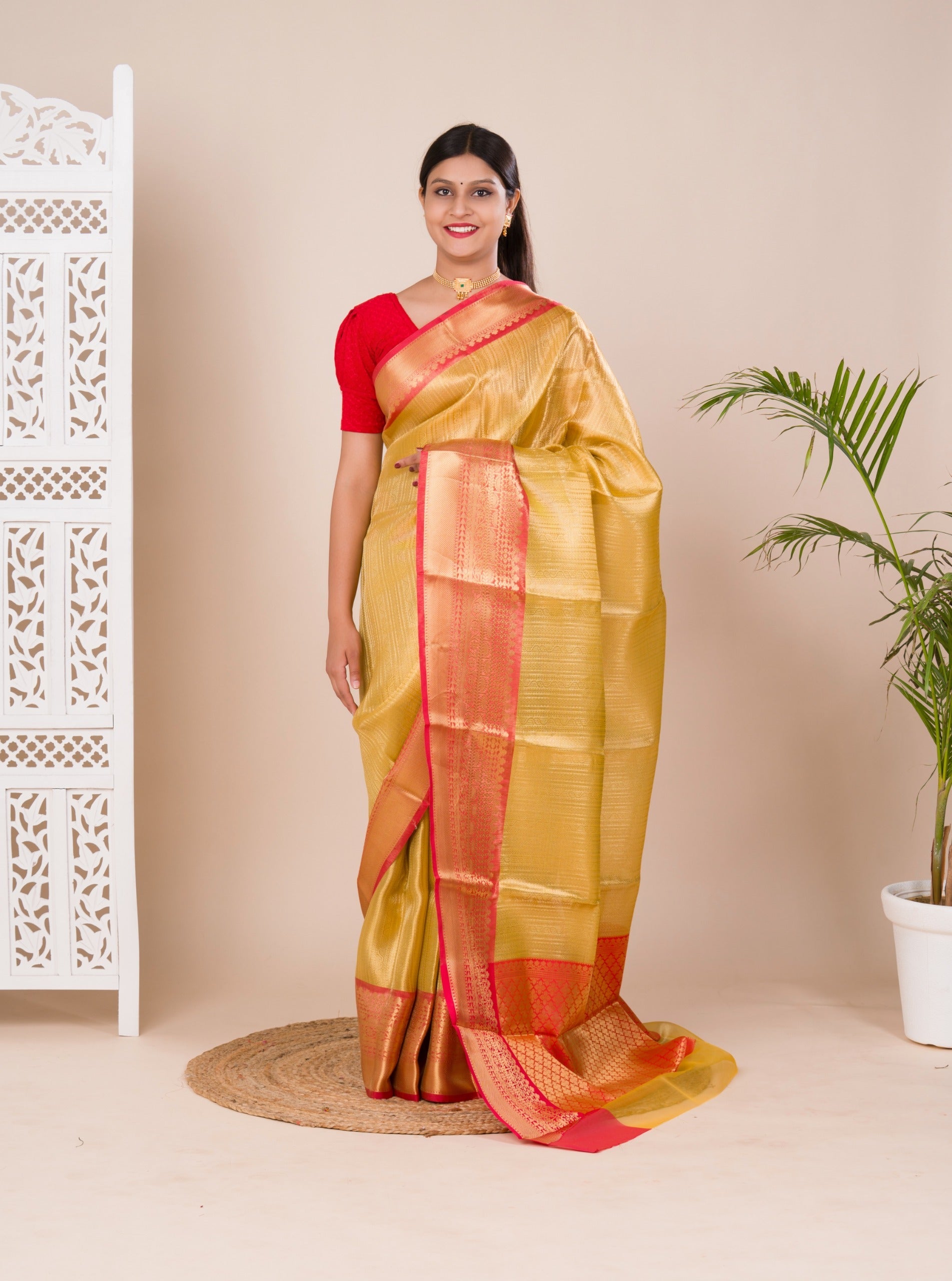 Tanmira New Beautiful Tissue silk Banarasi style Saree KB