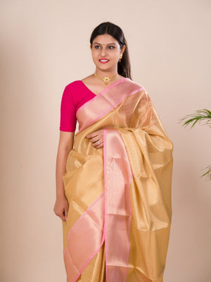 Tissue Silk Kanjivaram Style Banarasi Weaving Saree