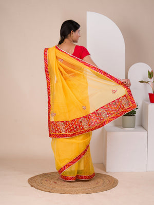 bandhani saree for casual wear