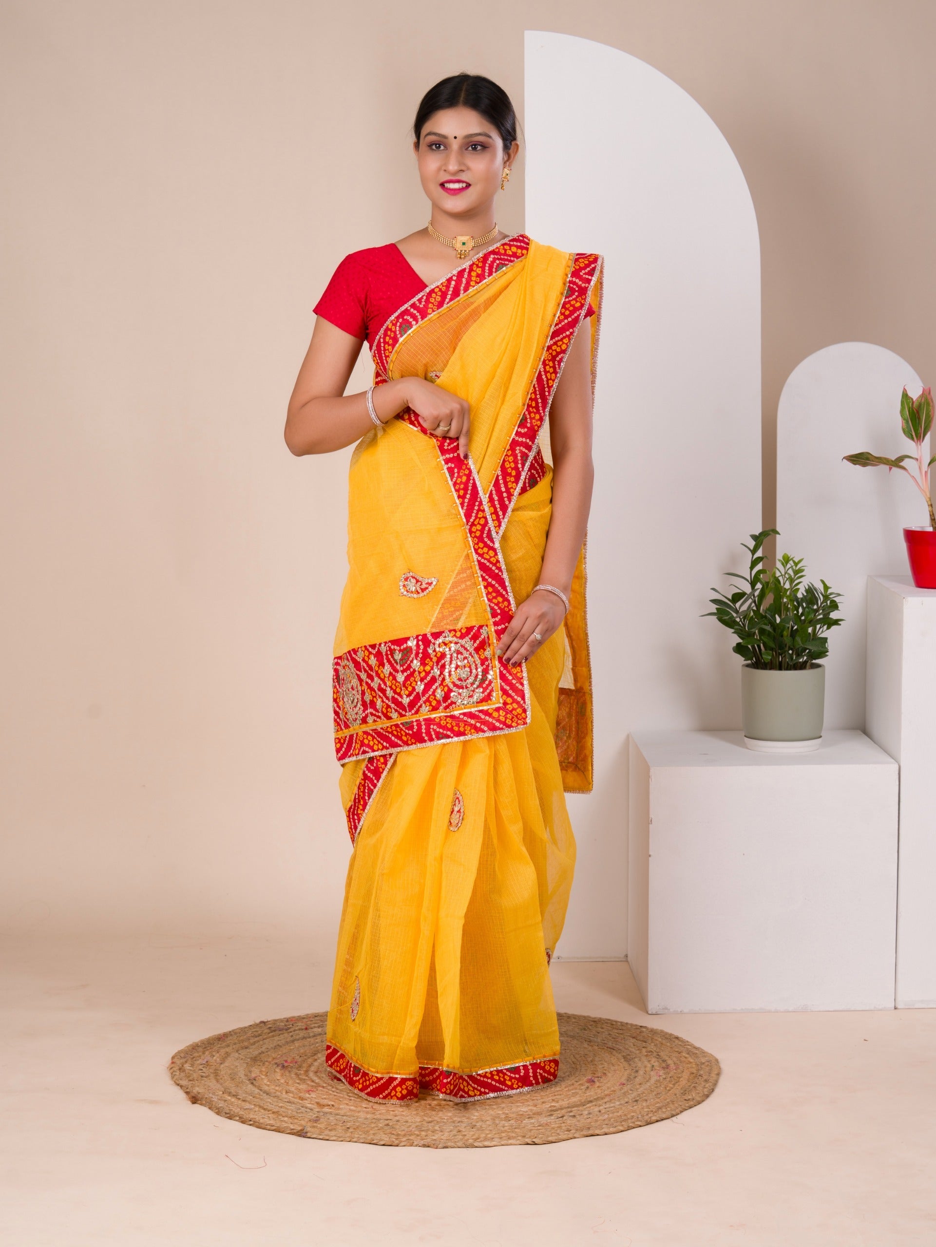 Tanmira Special Kota Doriya Chunri Border Gotapatti Work Saree