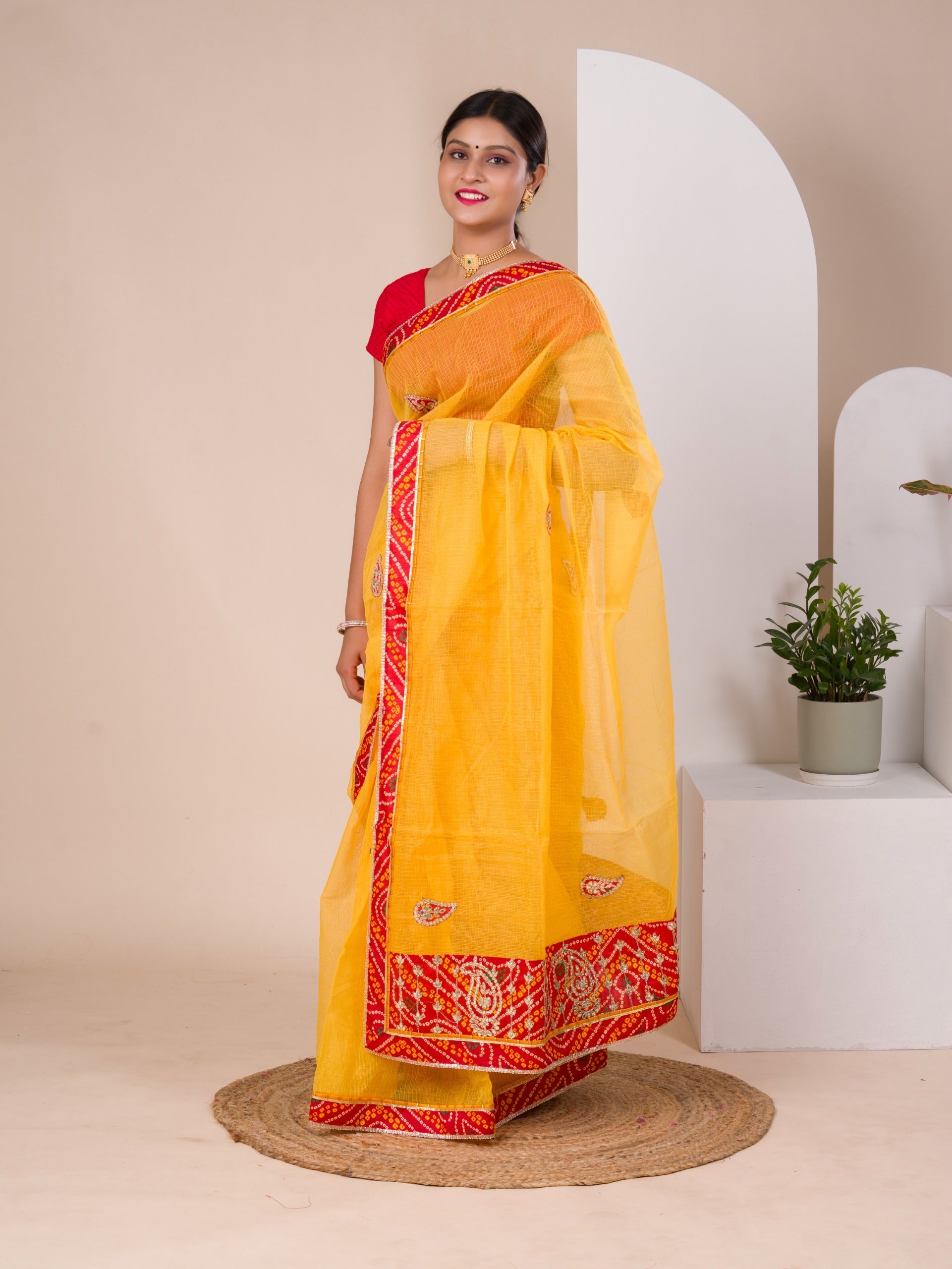 bandhani saree for casual wear